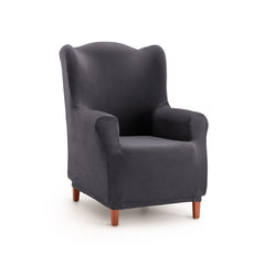 Husă elastică pentru fotoliu Wingchair, Sofazip Bellagio, cu efect de respingere a lichidelor, culoare gri inchis