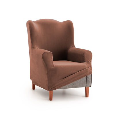 Husă elastică pentru fotoliu Wingchair, Sofazip Bellagio, cu efect de respingere a lichidelor, culoare maro