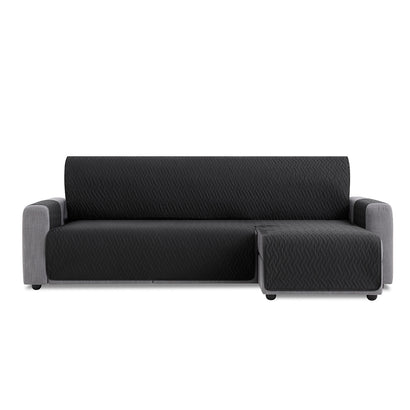 Husă colțar cu sezlong matlasată impermeabilă Sofazip, culoare Negru