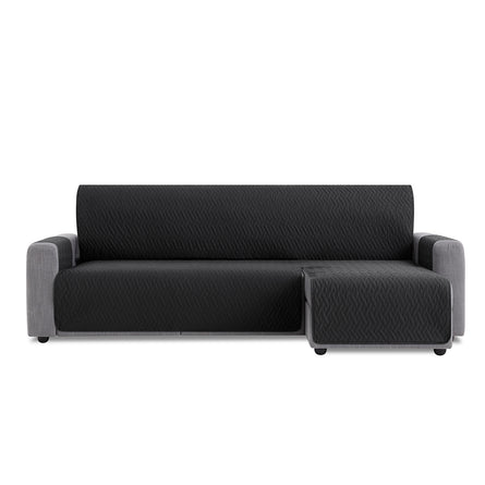 Husă colțar cu sezlong matlasată impermeabilă Sofazip, culoare Negru