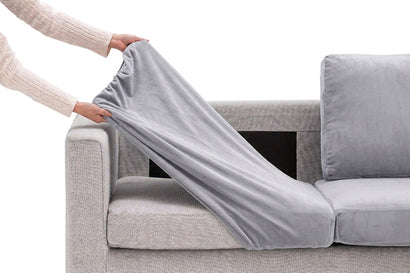 Huse pentru perne de canapea Sofazip Bellagio Cushion, elastice, culoare gri deschis