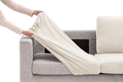 Huse pentru perne de canapea Sofazip Bellagio Cushion, elastice, culoare ivory