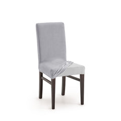 Set 2 huse scaun Sofazip Bellagio, velvet, culoare gri deschis