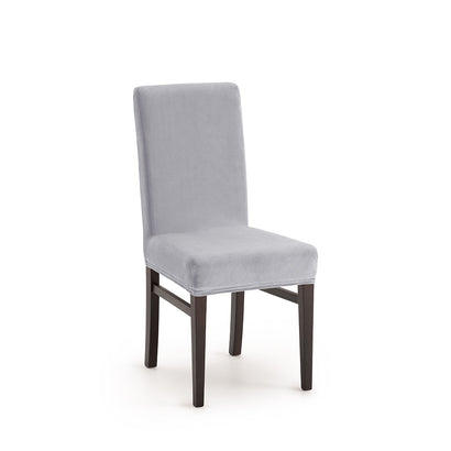 Set 2 huse scaun Sofazip Bellagio, velvet, culoare gri deschis