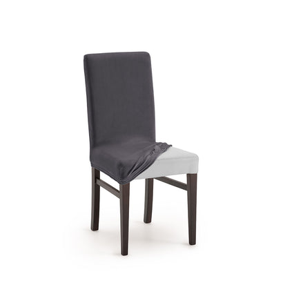Set 2 huse scaun Sofazip Bellagio, velvet, culoare gri închis