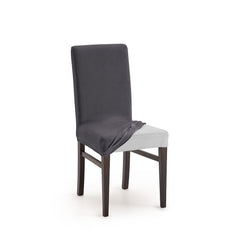 Set 2 huse scaun Sofazip Bellagio, velvet, culoare gri închis