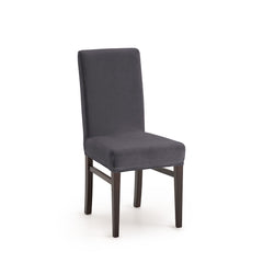 Set 2 huse scaun Sofazip Bellagio, velvet, culoare gri închis