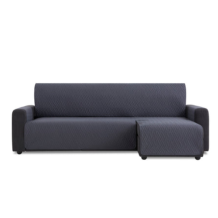 Husă colțar cu sezlong matlasată impermeabilă Sofazip, culoare Gri Inchis