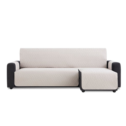 Husă colțar cu sezlong matlasată impermeabilă Sofazip, culoare Ivory