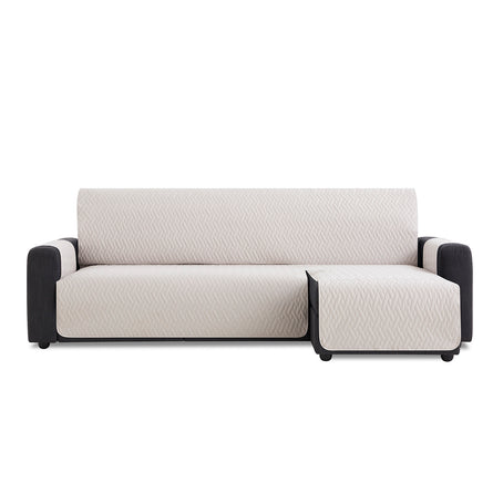 Husă colțar cu sezlong matlasată impermeabilă Sofazip, culoare Ivory