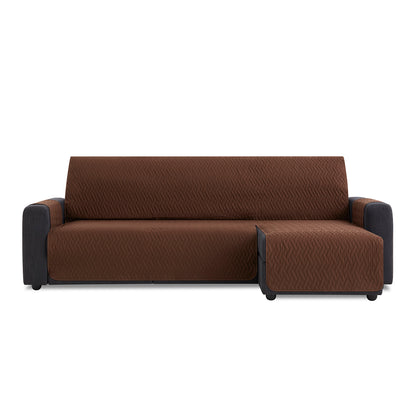 Husă colțar cu sezlong matlasată impermeabilă Sofazip, culoare Maro