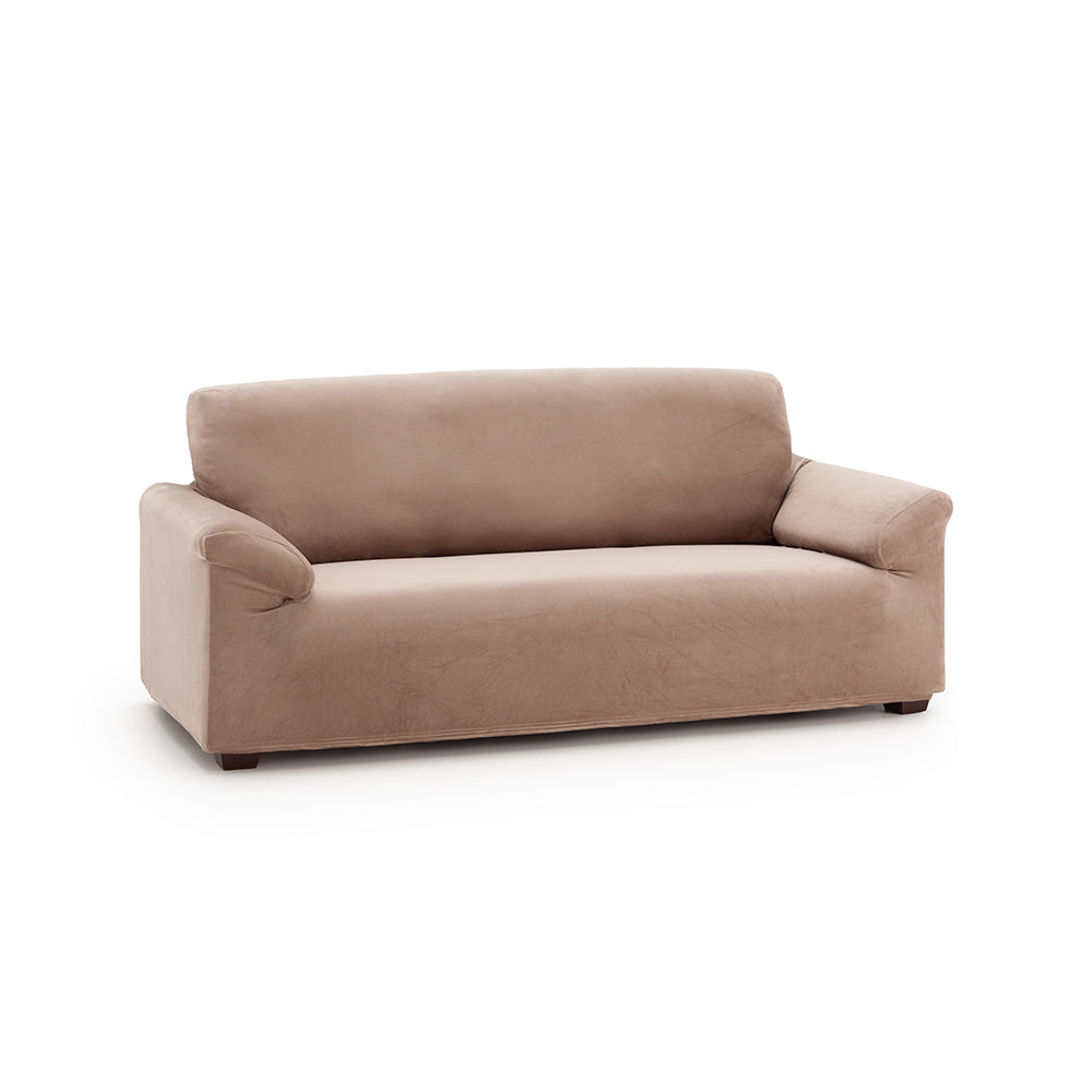 Husă canapea velvet , elastica SofaZip Bellagio, cu efect de respingere a lichidelor,cappuccino