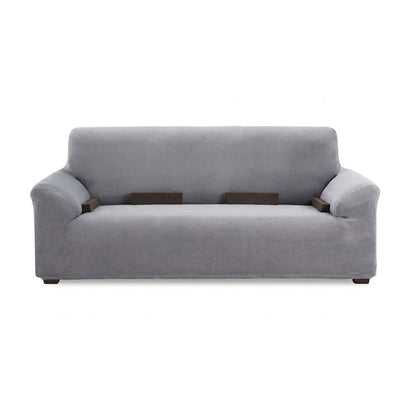Husă canapea velvet , elastica SofaZip Bellagio, cu efect de respingere a lichidelor, gri deschis