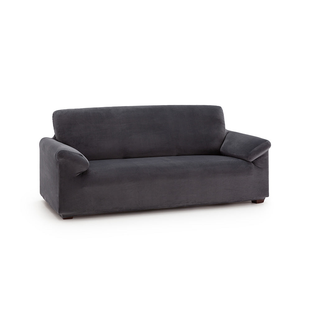 Husă canapea velvet , elastica SofaZip Bellagio, cu efect de respingere a lichidelor, gri închis