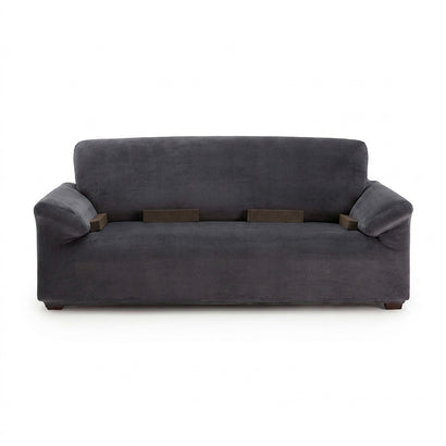 Husă canapea velvet , elastica SofaZip Bellagio, cu efect de respingere a lichidelor, gri închis
