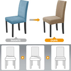 Set 2 huse scaun Sofazip microfibra maro cu textura