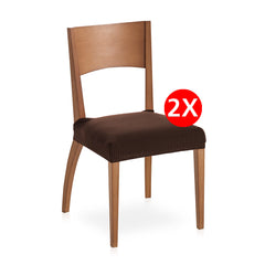 Set 2 huse scaun pentru șezut Sofazip, material microfibră, culoare maro