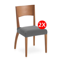 Set 2 huse scaun pentru șezut Sofazip, material microfibră, culoare gri