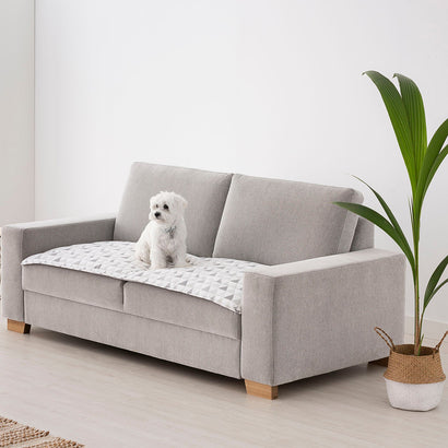 Topper matlasat Sofazip „ZAZU”, antiaderent, gros si moale, print scandinav