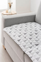 Topper matlasat Sofazip „ZAZU”, antiaderent, gros si moale, print scandinav