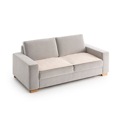 Topper canapea matlasat Sofazip Velvet antiaderent, plăcut la atingere, culoare bej