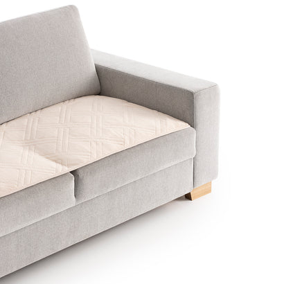 Topper canapea matlasat Sofazip Velvet antiaderent, plăcut la atingere, culoare bej