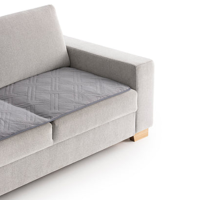 Topper canapea matlasat Sofazip Velvet antiaderent, plăcut la atingere, culoare gri