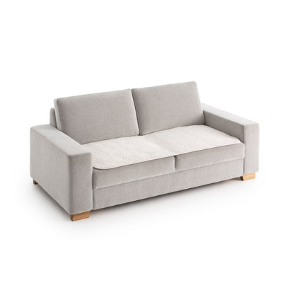 Topper canapea matlasat Sofazip Velvet antiaderent, plăcut la atingere, culoare Ivory