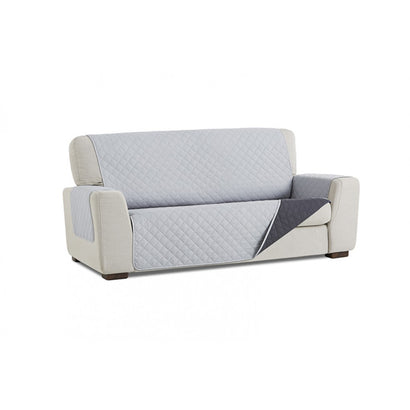 Husă canapea matlasată Sofazip cu două fețe, culoare gri închis-gri deschis