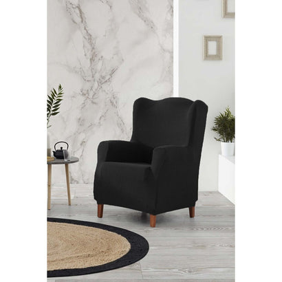 Husă fotoliu wingchair Sofazip, material microfibră, culoare negru