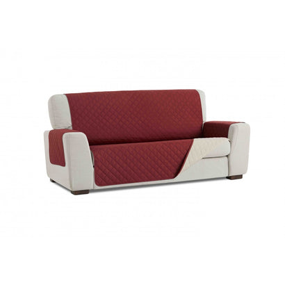 Husă canapea matlasată Sofazip cu două fețe, culoare roșu-bej