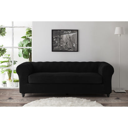 Husă canapea chesterfield Sofazip Patternfit, culoare negru