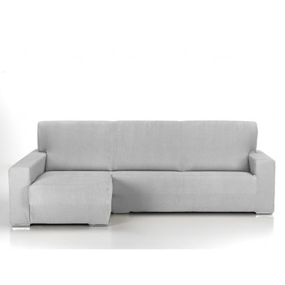 Husă premium colțar cu sezlong Sofazip PatternFit, elastică. culoare gri deschis