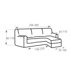 Husa coltar cu sezlong PatternFit Sand