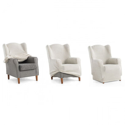 Husă fotoliu wingchair Sofazip, material microfibră, culoare maro