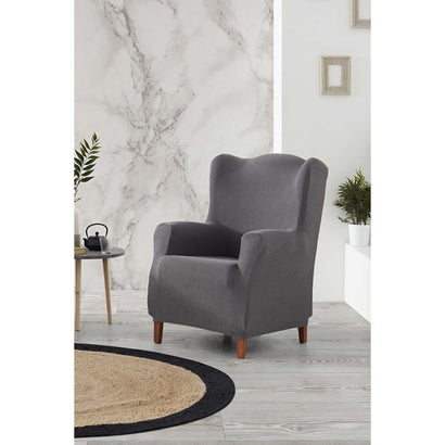Husă fotoliu wingchair Sofazip, material microfibră, culoare gri