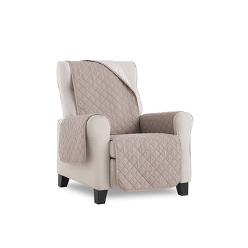 Husă canapea matlasată Sofazip cu două fețe, culoare cappuccino-ivory