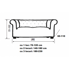 Husa canapea Chesterfield Gri inchis