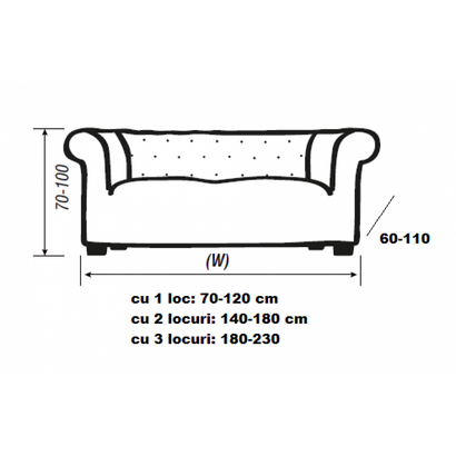 Husă canapea chesterfield Sofazip Patternfit, culoare caramel
