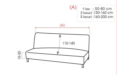 Husă canapea fără brațe din microfibră Sofazip, culoare bej
