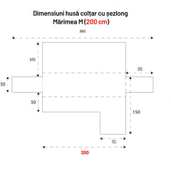 Husa coltar cu sezlong matlasata Mustar stanga/dreapta