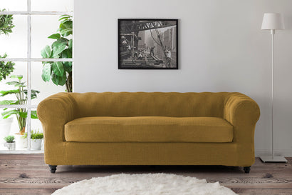 Husă canapea chesterfield Sofazip Patternfit, culoare caramel