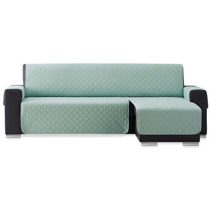 Husă colțar matlasată cu șezlong pe dreapta/stânga Sofazip, culoare mentă