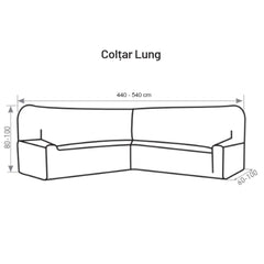 Husa coltar L cu laterale PatternFit Gri inchis