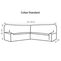 Husa coltar L cu laterale PatternFit Caramel